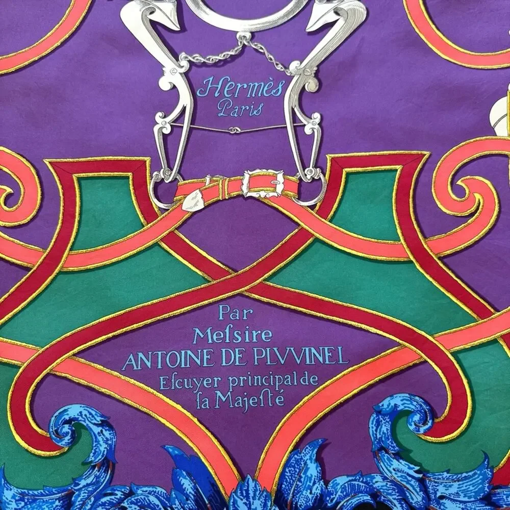 Hermes Paris L'Instruction du Roy Bayadere shawl silk Authentic - Picture 2 of 7